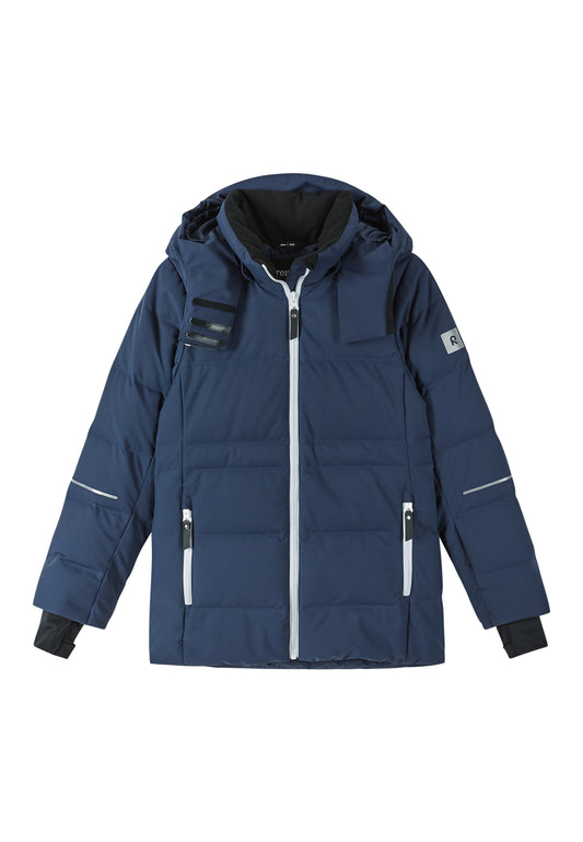 REIMA TEC warme Mädchen Daunen-Skijacke/Winterjacke <br> Aligas <br>Gr. 158<br> echte zertifizierte Daune, waschbar<br> Schneefang & verstellbare Ärmelbündchen mit Lycraeinsätzen mit Daumenloch<br> funktionelle Details <br> WS 10'000 mm