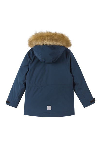 REIMA TEC extra warme Winter-Daunenjacke/Parka Serkkula<br> Gr. 104, 110, 116, 122, 128, 140, 146, 152, 158, 164<br> auch ohne Kunst-Pelz tragbar<br> 100% wasserdicht<br> echte zertifizierte Daune, waschbar<br> WS 10'000 mm