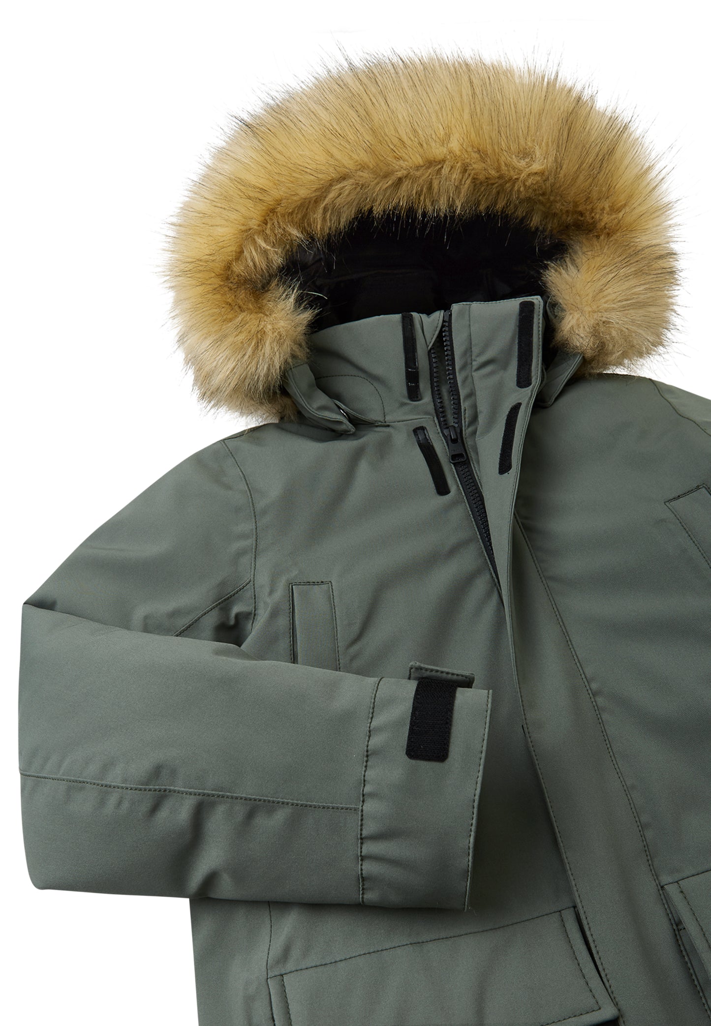 REIMA TEC extra warme Winter-Daunenjacke/Parka Serkkula<br> Gr. 104, 110, 116, 122, 128, 140, 146, 152, 158, 164<br> auch ohne Kunst-Pelz tragbar<br> 100% wasserdicht<br> echte zertifizierte Daune, waschbar<br> WS 10'000 mm