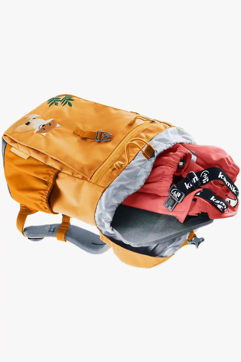 DEUTER Kinder-Rucksack <br> Waldfuchs 10L<br> bequem & leicht<br> mit Brustgurt, herausnehmbarem Sitzkissen und Regenhülle<br> ab ca. 3.5 Jahren 24-30cm Rückenlänge