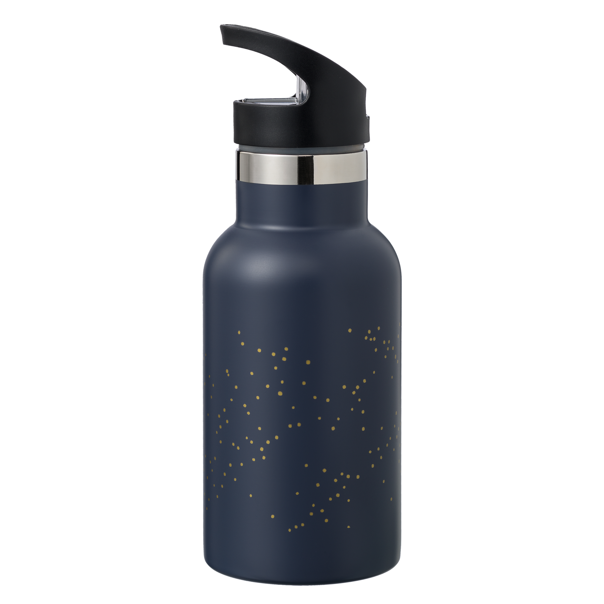 FRESK Trinkflasche 350ml mit 2 Deckeln & Reinigungsbürste indigo dots