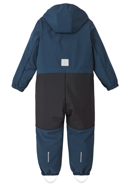 REIMA gefütterter Softshell-Overall<br> Nurmes<br>Waldspielgruppe, Outdoor, KiTa<br> Gr. 104, 110, 116, 122, 128<br> innen weiches Fleece, aussen Softshell<br> Bein- und Po extra strapazierfähig<br> abnehmbare Fussgummi<br> WS 10'000 mm